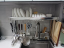 帅仕（shuaishi）厨房水槽置物架304不锈钢沥水碗碟架篮水池碗盘收纳架用具大全 【304不锈钢】全套76长单层 实拍图