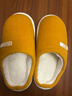 朴西冬季灯芯绒男士室内棉拖鞋保暖加绒厚底情侣居家 黄色 40-41 实拍图