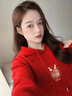 卫衣女连帽加绒加厚宽松上衣服秋冬装外套学生韩版潮 福字连帽 加绒 卫衣红色 L 实拍图