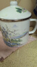 欧丽家注意容量珐琅搪瓷搪瓷杯子大茶缸家用大容量厚怀旧老式铁瓷茶缸子 14cm新-山水画 2000ml 1只 实拍图