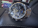 冠琴（GUANQIN）手表男机械表全自动镂空飞轮瑞士品质防水夜光皮带男士双日历手表 间金黑面 实拍图