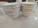 厚秀堂景德镇碗家用吃饭10个装 骨瓷碗陶瓷碗套装 防烫米饭碗面碗可微波 银杏 4.5英寸 10个 实拍图