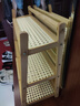 藤编中古风收纳桌面置物架宿舍办公厨房杯架整理收纳展示架多肉 【原色款】三层26CM长 实拍图