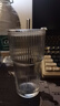 高颜值竖条纹水杯玻璃杯带盖带吸管茶杯家用 竖纹竹节杯 600ml 1只 实拍图