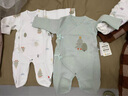 童泰婴儿衣服新生儿连体衣秋冬季夹棉保暖宝宝衣服纯棉蝴蝶哈衣2件装 绿色森林 66cm 实拍图
