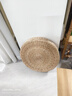 倾沫蒲团坐垫 瑜伽坐垫传统草编蒲团圆形榻榻米阳台茶道藤编地板坐垫 直径40厘米 蒲草原色_高6厘米_ 实拍图