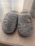 大嘴猴棉拖鞋男士秋冬季2025新款家居室内防滑厚底毛绒保暖棉拖鞋 灰色【加绒加厚】 42-43 正码【内长260MM】 实拍图
