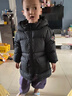保姆鹅  儿童羽绒服宝宝中长款护脸加厚鸭绒外套防风保暖童装冬[NG2664] 炭黑 120 实拍图