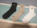 特步袜子男防滑减震跑步袜吸汗透气中筒款专业运动男袜抗菌防臭耐磨 黑白灰【升级款防滑跑步袜】3双 均码 实拍图