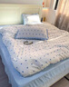 无印良品牛奶绒床上四件套冬季加厚保暖床单被套床笠家用宿舍可裸睡套件4 清心-爱心蓝【加厚牛奶绒面料】 1.8m 床单款 四件套-被套200*230cm 实拍图