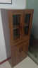 书柜储物柜一体靠墙客厅展示柜带门家用书架落地置物架防尘收纳柜 【单抽四门】胡桃色 61*30*150cm 实拍图