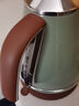 德龙（Delonghi）电热水壶 家用复古304不锈钢烧水电水壶 防干烧大功率1.7L煮水壶 KBO2001.VGR 橄榄绿 实拍图