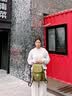 clolv kiss女士双肩背包皮制轻奢2026新款通勤背包电脑书包 生日礼物送女友 【专柜高品质】绒面绿色中号 实拍图