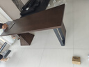 沃尔顿家居意式极简书桌设计师高级感可定制家用客厅沙发后办公桌书房电脑桌 烟熏色单书桌（带智能插排） 长220*宽80*高75cm 实拍图