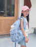 卡汐沐 书包初中女生高中生ins小众2025新款背包大学生双肩包女旅行轻便 蓝色【带长腿毛球挂件】 实拍图