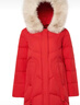 千仞岗冬季女士中长款羽绒服女百搭休闲时尚冬装保暖防寒服毛领连帽外套 活力红 L (170) 实拍图