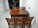 木斌实木餐桌椅组合现代简约家用小户型可伸缩折叠饭桌客厅中式大圆桌 【胡桃色】单餐桌 1.38米 实拍图