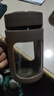 玻璃水杯商务杯大容量男女生带盖泡茶饮水礼品杯家用把手杯 咖色 500ml 1只 实拍图
