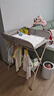 费林斯曼尿布台婴儿护理台多功能操作台新生儿抚触台宝宝洗澡换尿布台 银河灰【PRO-龙骨骨架+晾衣杆+赠两件套+小水盆】 安全防护  五档可调节 实拍图