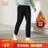 361°运动裤子女秋冬季跑步宽松加绒休闲裤直筒长裤卫裤662444701D 实拍图