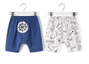 舒贝怡2条装儿童短裤夏季薄款婴儿裤子男女宝宝休闲纯棉大pp裤蓝色  100 实拍图