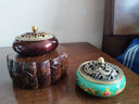 富山香堂（FushanKodo） 家用檀香沉香盘香炉居室熏香炉仿古摆件  彩绘平底龙凤炉 实拍图