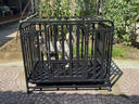 北鼻狗【升级全管加强 】狗笼中型犬大型犬狗笼子宠物狗狗笼子金毛用品 升级3.0加粗六面全管铁艺门 黑色 110*75*90CM 建议100斤内 实拍图