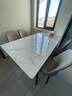 曼丘岩板餐桌家用轻奢现代简约小户型饭桌客厅长方形大理石餐桌椅组合 哑光白12mm（单桌） 120cm *宽60cm 实拍图