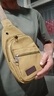 男士胸包帆布包户外运动骑行斜挎包男士单肩包小背包腰包 卡其色 实拍图