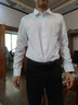 罗蒙（ROMON）纯色商务职业正装男士白衬衫工装外套长袖衬衣男CS108白色L 实拍图