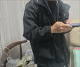 鲁宾克外套男士秋冬季潮牌宽松休闲假两件连帽工装夹克美式棒球服上衣服 黑色 3XL (建议体重155-165斤) 实拍图