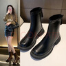 骏炳马丁靴女靴秋冬季加绒保暖踝靴厚底机车短靴子女英伦风时装瘦瘦靴 DM-格森&kY9889黑色单里 38 实拍图