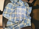 G.duck童装男童衬衫春秋款儿童衬衣长袖棉2023新款中大童格子休闲外套 蓝色 140 (建议身高130cm 10-11岁)cm 实拍图