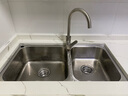 摩恩（MOEN）水槽双槽套装304不锈钢水槽厨房水槽洗菜盆洗碗池台下盆SK28106SL 800*450双槽+下水配件 实拍图