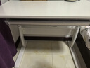立太（LEADTEK）实木升降电脑桌书桌家用升降学习桌桌椅套装学生办公写字桌子 【带抽屉可升降】暖白色100*60（站坐交替） 实拍图
