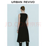 UR2025秋季新款女装法式气质通勤一字领无袖连衣裙UWM750004 黑色 L 实拍图