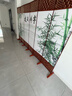 中式简易折叠办公室屏风入户门遮挡客厅风水可移动进门隔断帘现代 单面图案送底座（加粗加厚） 1.8米高6扇一组3米宽 实拍图