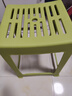 茶花 塑料凳子 家用条纹板凳 高方凳子46.6cm 绿色 1只装 实拍图