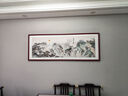 墨派新中式客厅装饰画沙发背景墙挂画办公室山水画横幅手绘国画壁画 流水生财 160*60cm/实木框+喷绘(适合2.0米沙发) 实木边框 实拍图