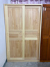 鸿蓝推拉门衣柜松木经济型全实木大衣橱现代简约家用滑动卧室衣柜 长120深50高200(送货入户 自己安装) 环保清漆 实拍图