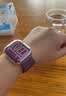 适用苹果手表applewatch尼龙回环式表带s10/s9/s8/iwatch7/6/5/4/3/se代魔术贴运动编织彩虹色同款 【双节尼龙】新梅子色 44/45/46/49mm表盘通用 实拍图