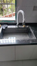 JOMOW九牧王洗菜盆5MM厚瀑布飞雨厨房水槽大单槽304不锈钢洗菜池 68*45cm纳米黑(飞雨瀑布) 抽拉飞雨龙头套餐 实拍图