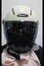 野马（YEMA）3C认证359S电动摩托车头盔男女夏天防晒轻便式半盔电瓶车安全帽 夏季 均码 米白色+黑茶长镜 实拍图