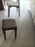 坤奉家用实木餐桌板凳客厅软包凳梳妆台矮凳可叠放简易凳子简约木凳 棕面+胡桃色实木腿【油蜡皮】 实拍图