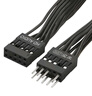 尘土ATX前置音频线 电脑主板前置音频延长线 USB 2.0延长 9针 公对母连接 黑排线 HD AUDIO 9PIN连接线 ATX前置音频连接线 30CM 实拍图