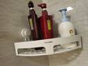 茶花卫生间置物架 浴室免打孔洗漱牙杯架 壁挂收纳架三角 白色 1只装 实拍图