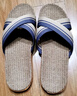 回力家居亚麻拖鞋男女款休闲吸汗干爽舒适耐磨地板拖HL2187蓝42-43 实拍图