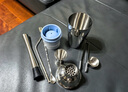 CLITON304不锈钢调酒器 奶茶店手打柠檬神器鸡尾酒手摇雪克杯壶7件套装 实拍图