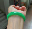冰糯种阳绿翡翠镯子老坑飘绿正圈冰种果绿贵妃礼品女款玉手镯 53号 实拍图