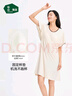 松山棉店小薄荷女士带胸垫短袖裙莫代尔吊带睡裙夏季带杯短袖裙-米白XL 实拍图